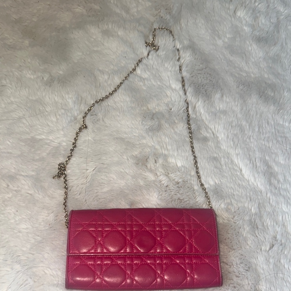 Authentic Dior Pink Quilted Chain Bag